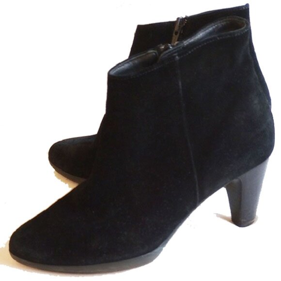 Hogl Premium Suede Zip Ankle Booties Black EU 36 UK 3.5 US 6.5-7.0 - Picture 1 of 14